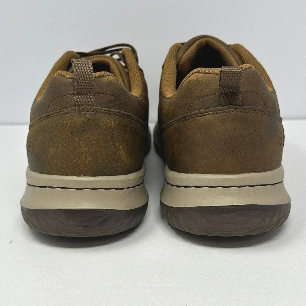 Skechers Mens Classic Fit Waterproof Leather Oxford Brown Air-Cooled Memory Foam